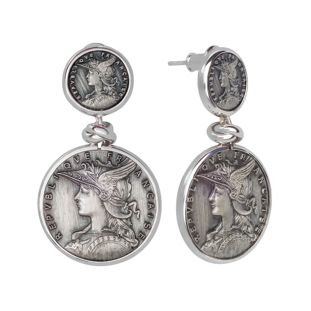 Серьги из бижутерный сплава без вставки