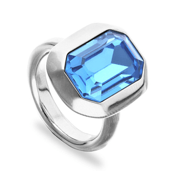 Кольцо из стали с цирконами