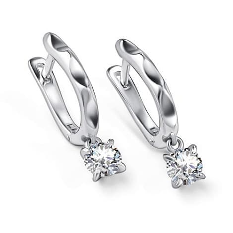 Серьги из серебра 925 с фианитами