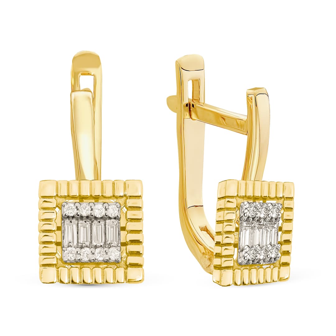 Серьги из золота 585 с  бриллиантом