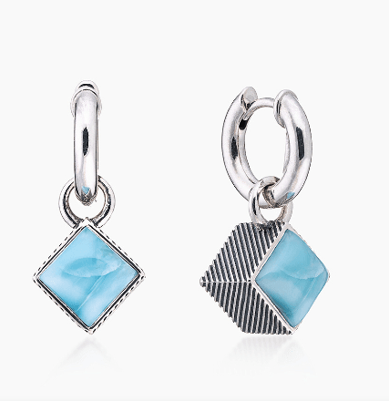 Серьги из серебра 925 с  ларимар