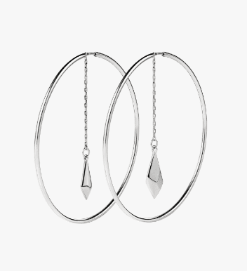 Серьги из серебра без вставки