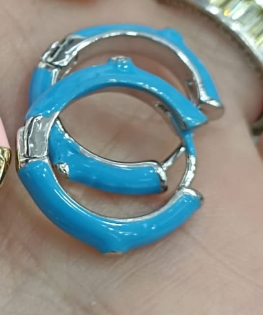 Серьги из стали с эмалью