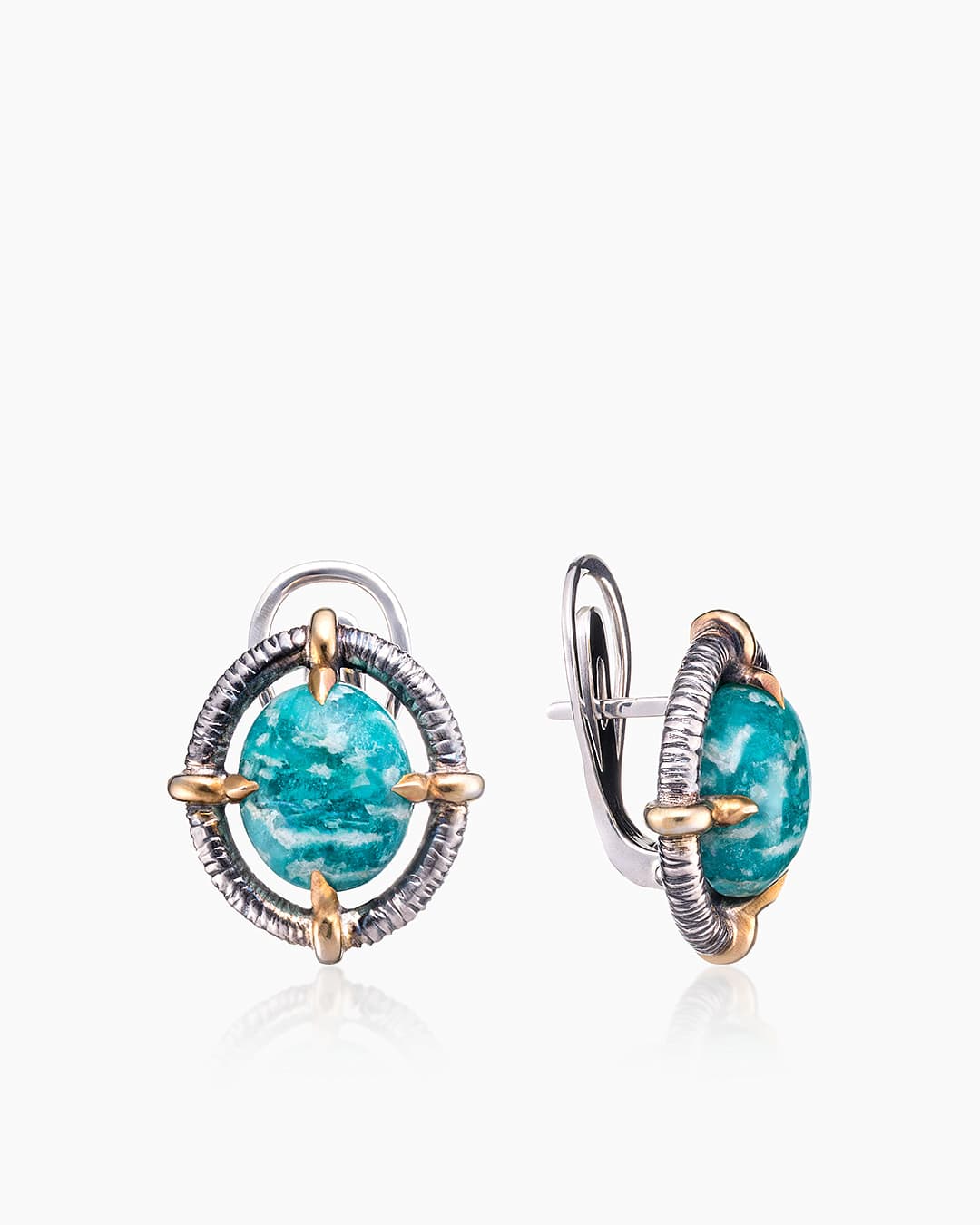 Серьги из серебра 925 с амазонитами