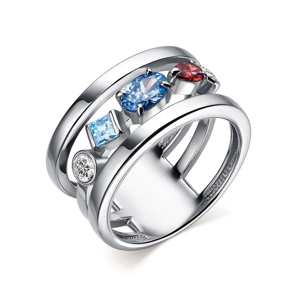 Кольцо из серебра 925 с кристаллами swarovski