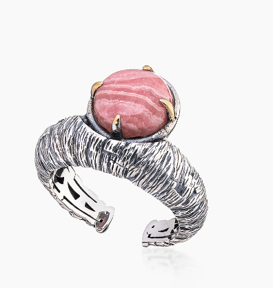 Кольцо из серебра 925 с  родохрозитом