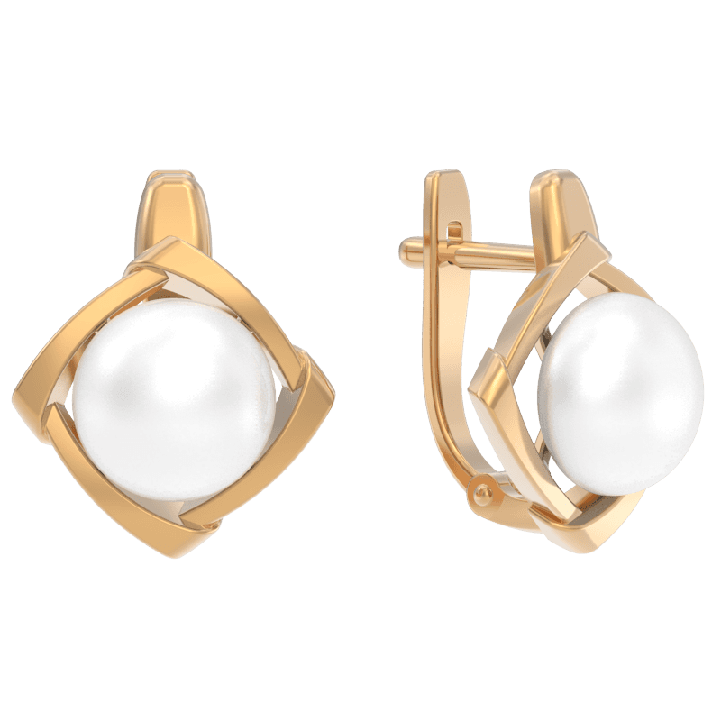 Серьги из золота 585 с жемчугом