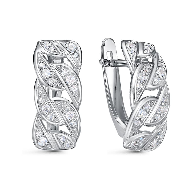 Серьги из серебра 925 с фианитами