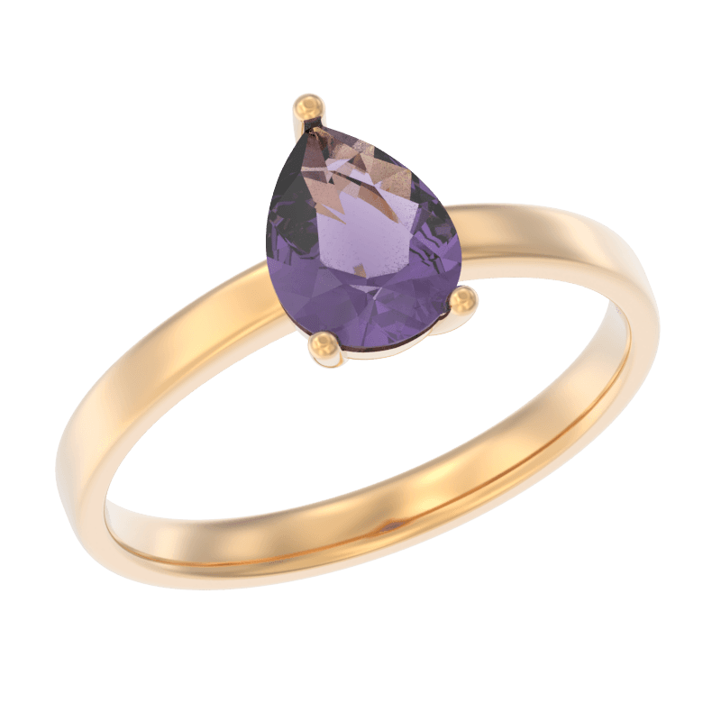Кольцо из золота 585 с аметистами