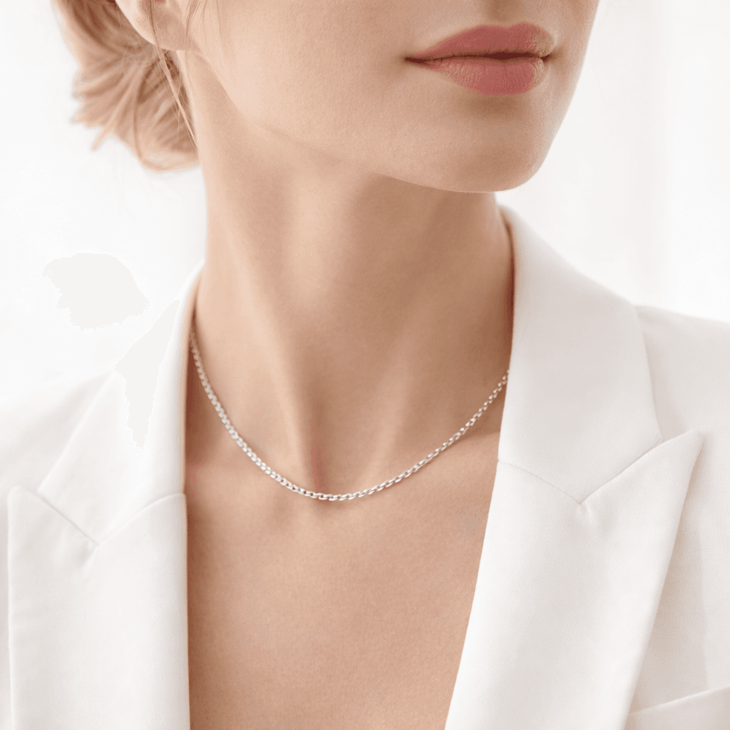 Цепь полновесная из серебра 925 без вставки