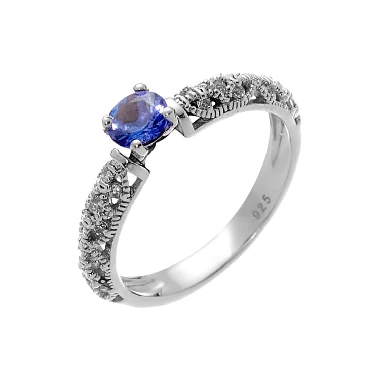 Кольцо из серебра 925 с танзанитами