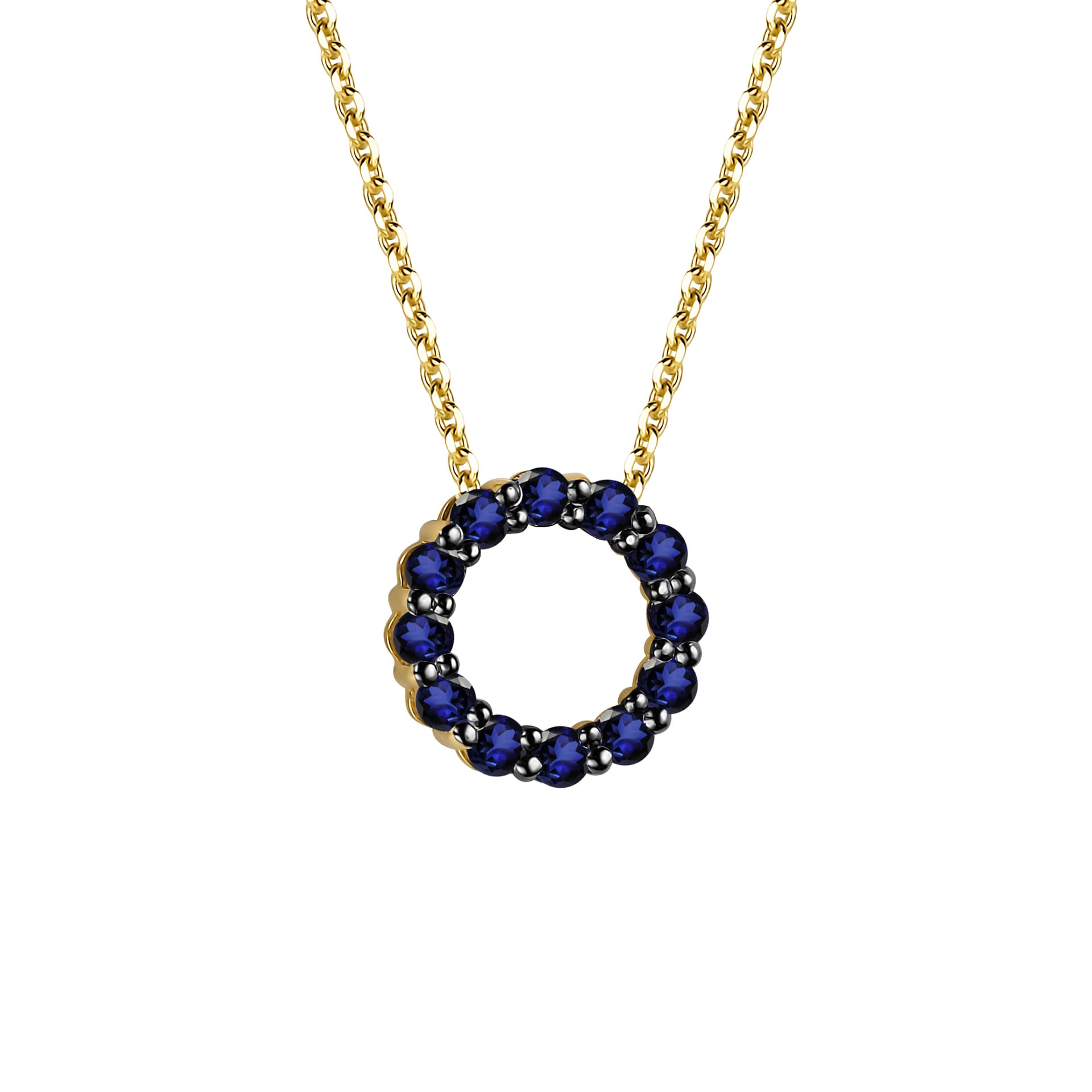 Колье из золота 585 с сапфирами