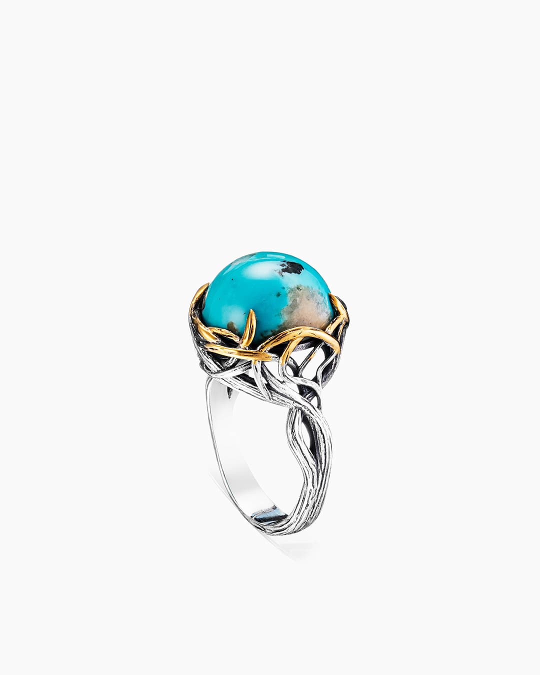 Кольцо из серебра 925 с бирюзой