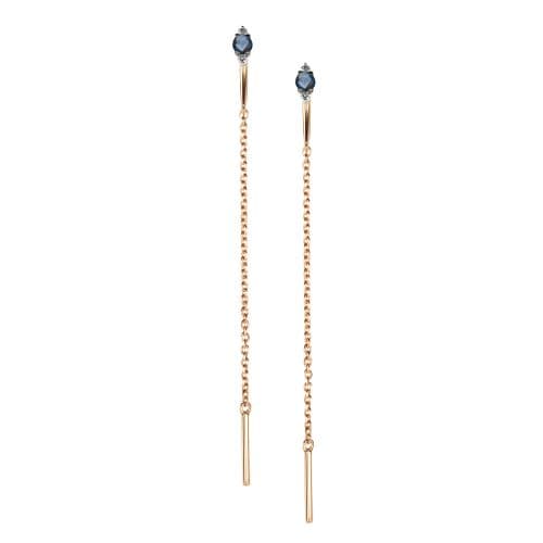 Серьги из золота 585 с сапфирами