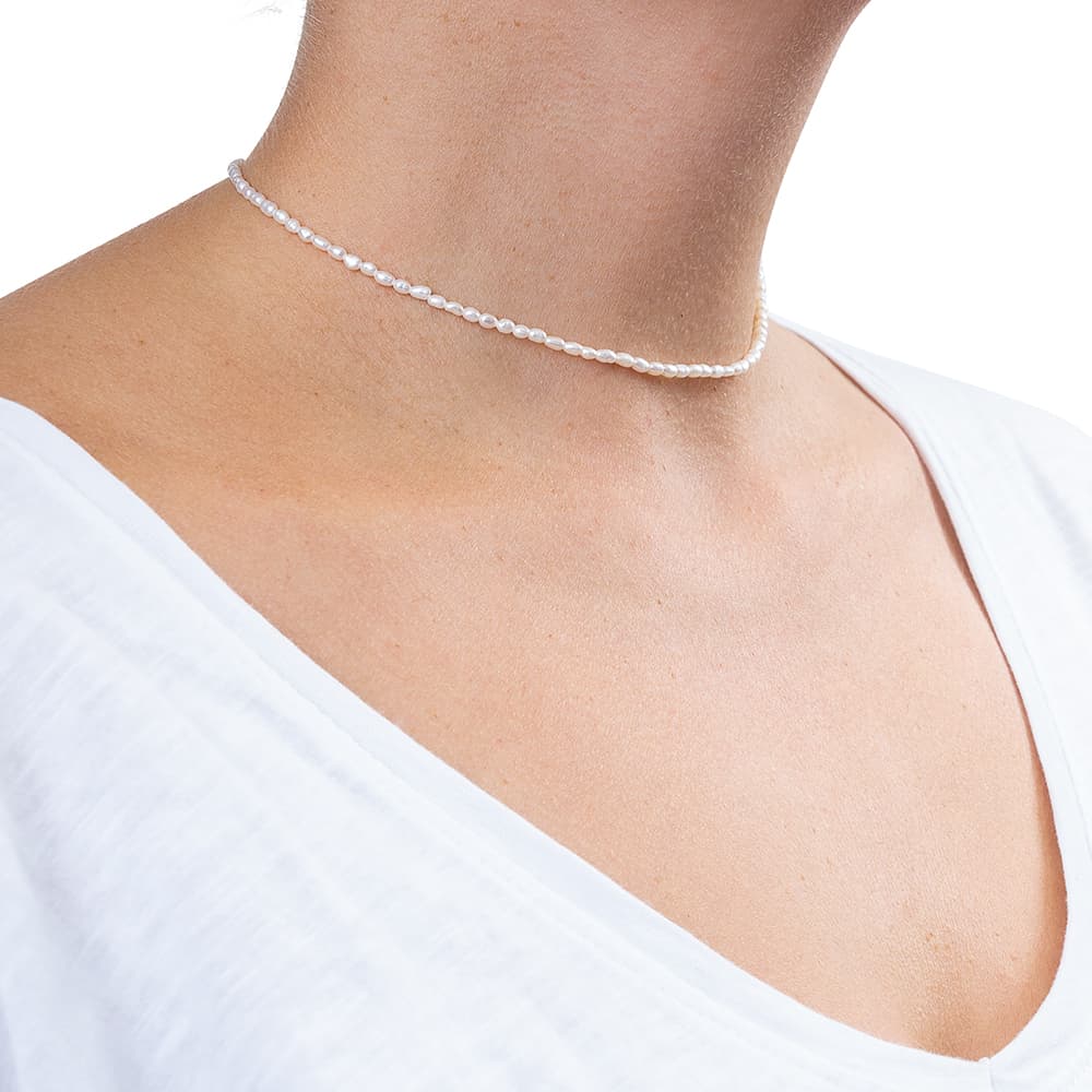 Колье из серебра 925 с жемчугом