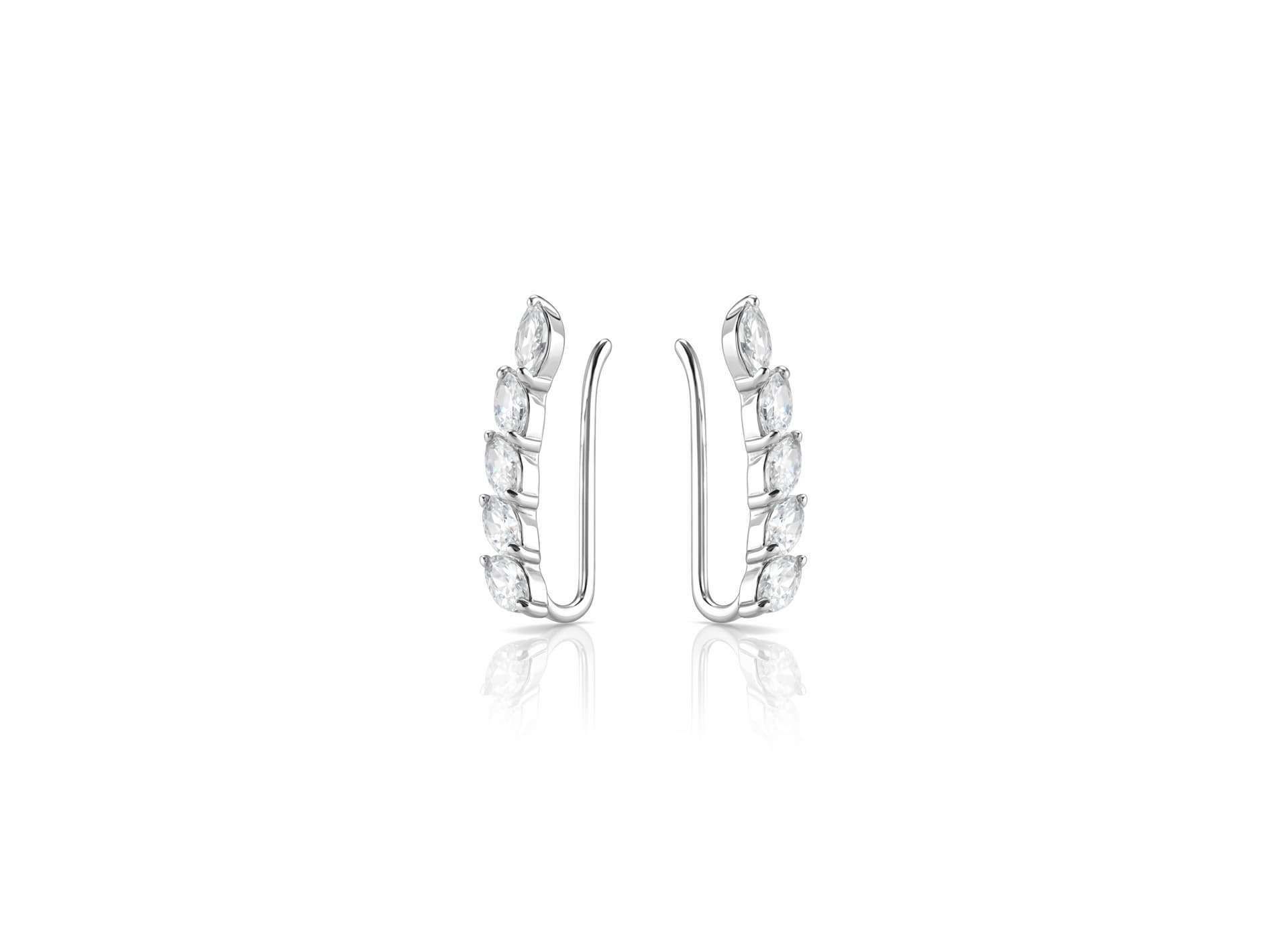 Серьги из серебра 925 с фианитами