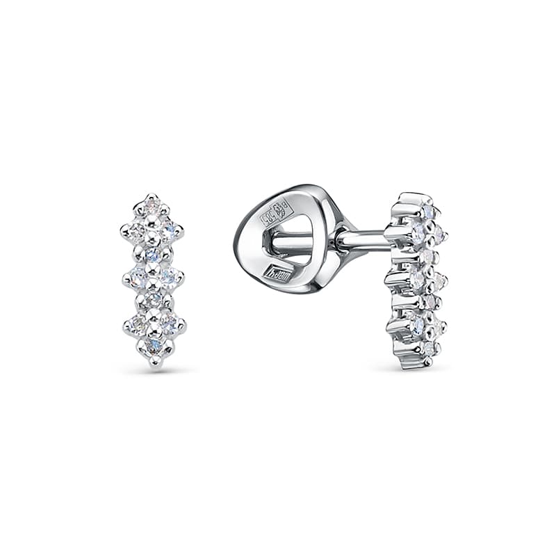Серьги из золота 585 с бриллиантом