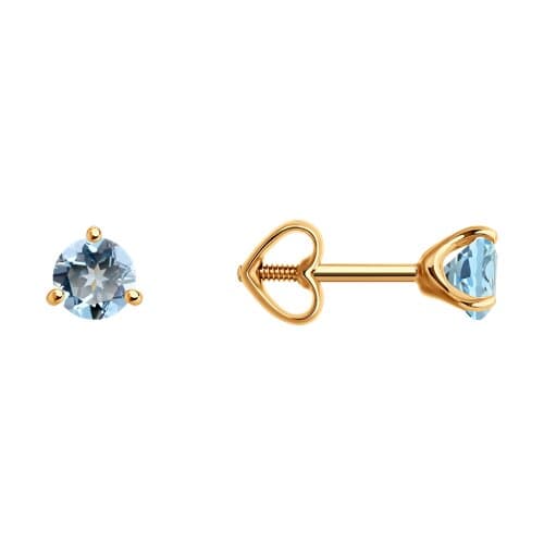 Серьги из золота 585 с топазами