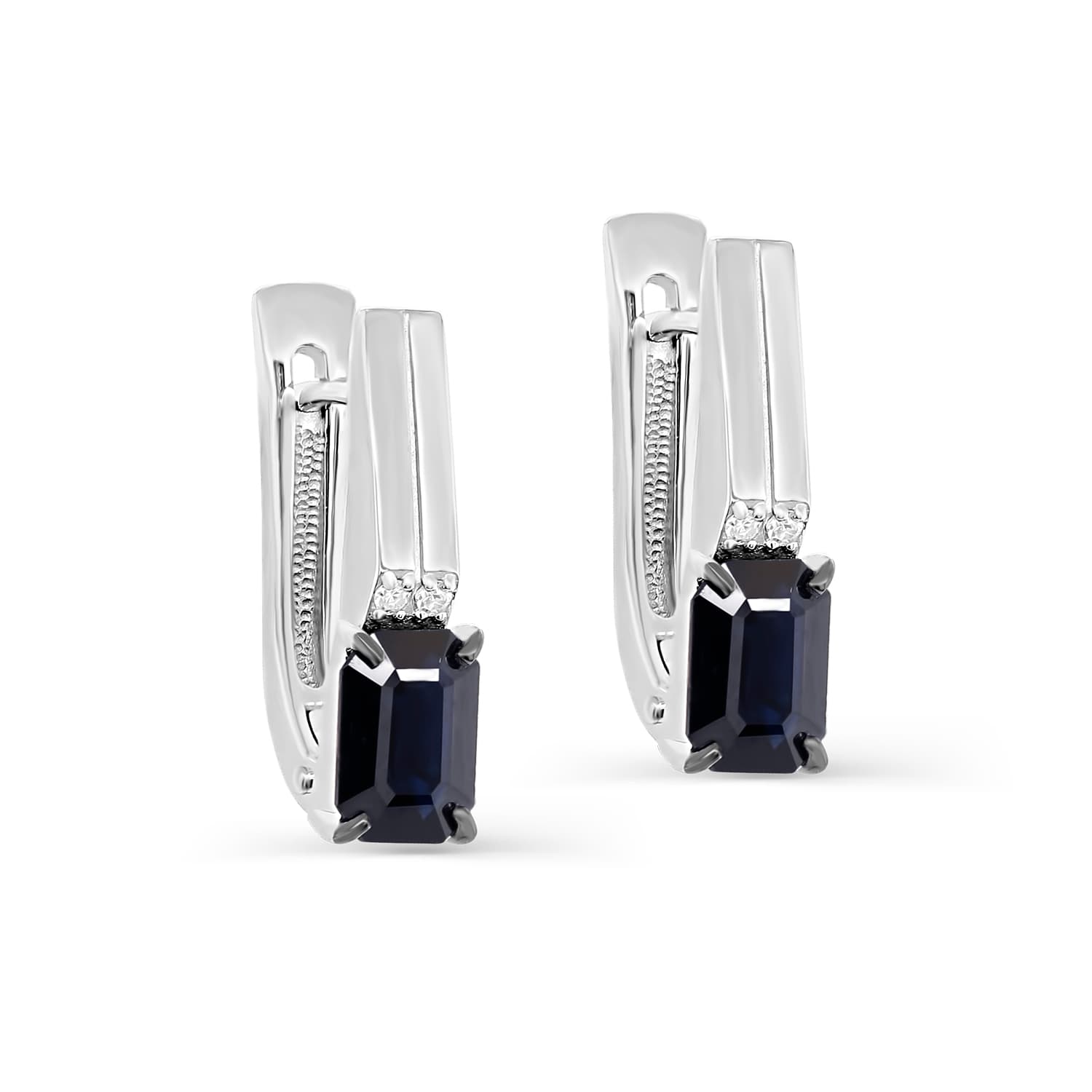Серьги из золота 585 с сапфиром