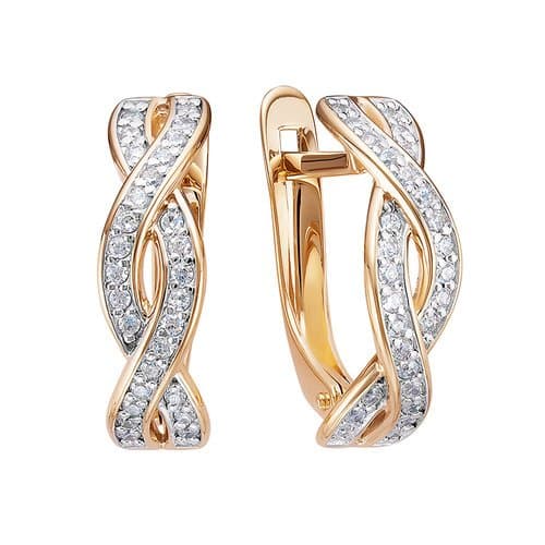 Серьги из золота 585 с фианит