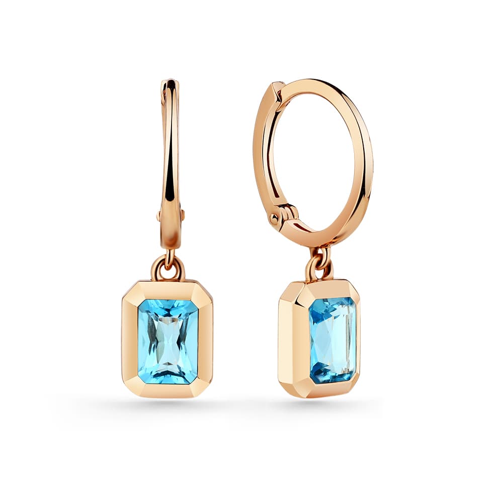 Серьги из золота 585 с топазами swiss