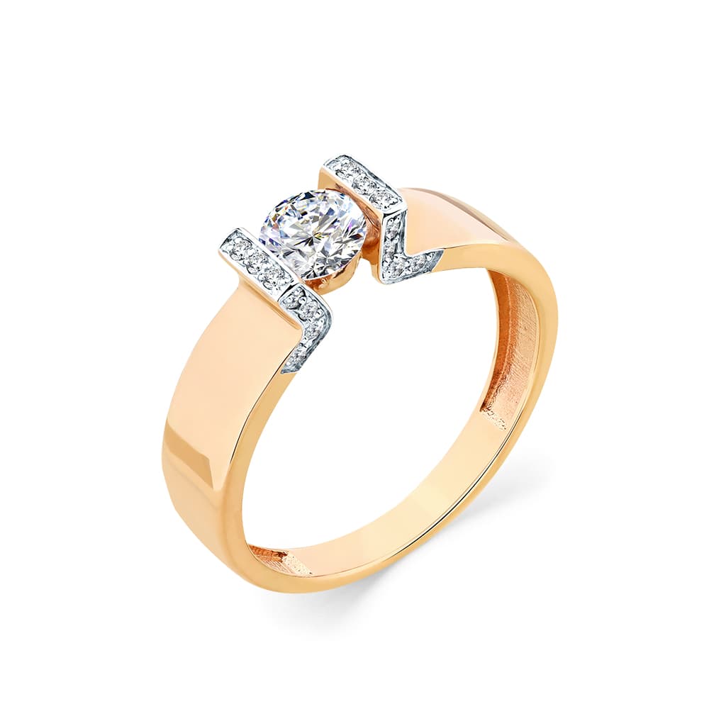 Кольцо из золота 585 с фианитами