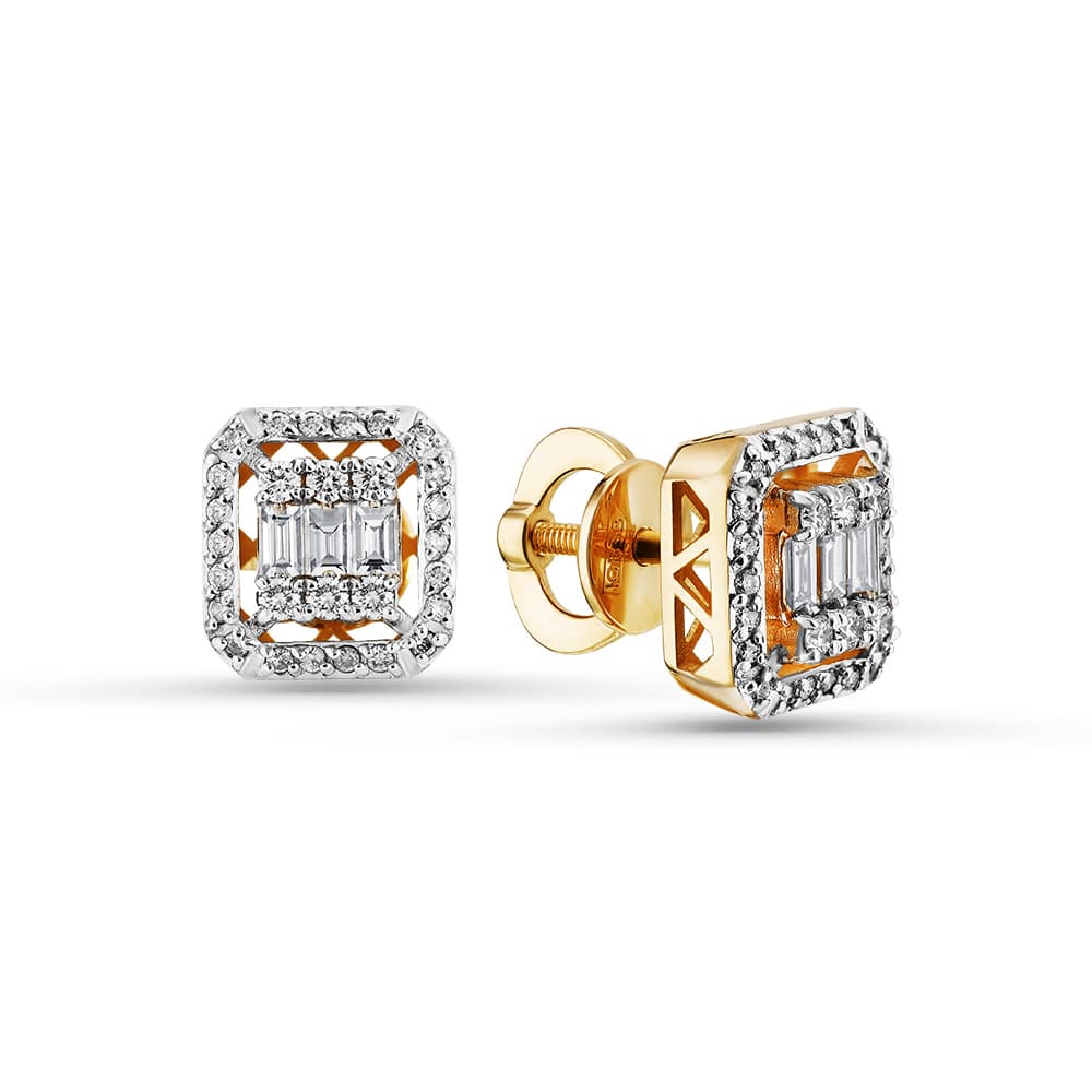 Серьги из золота 585 с бриллиантом