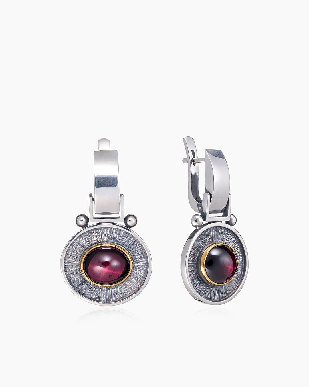 Серьги из серебра 925 с гранатами