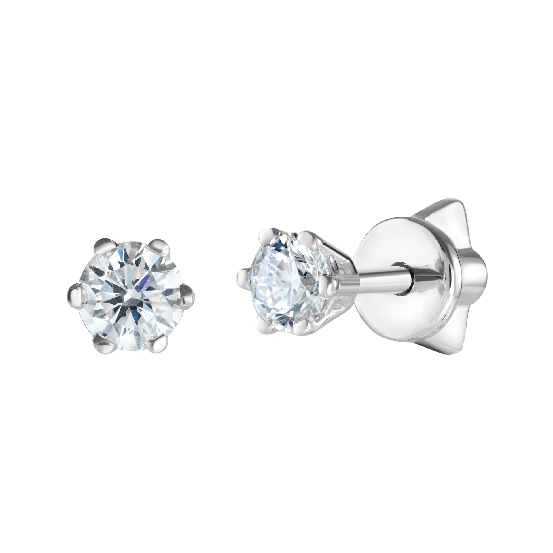 Серьги из серебра 925 с выращенными бриллиантами
