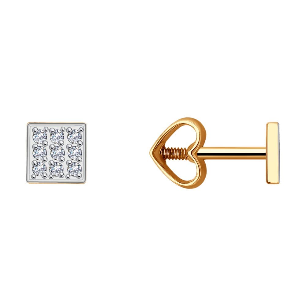 Серьги из Золота 585 с фианитами