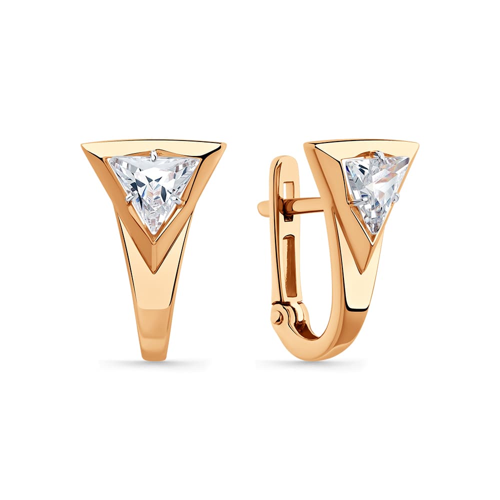 Серьги из золота 585 с  фианит