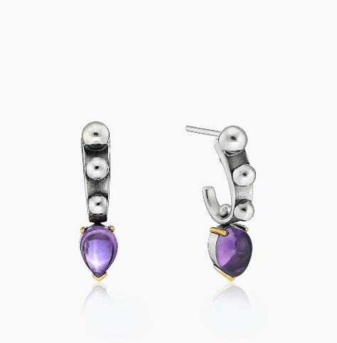 Серьги из серебра 925 с аметистами