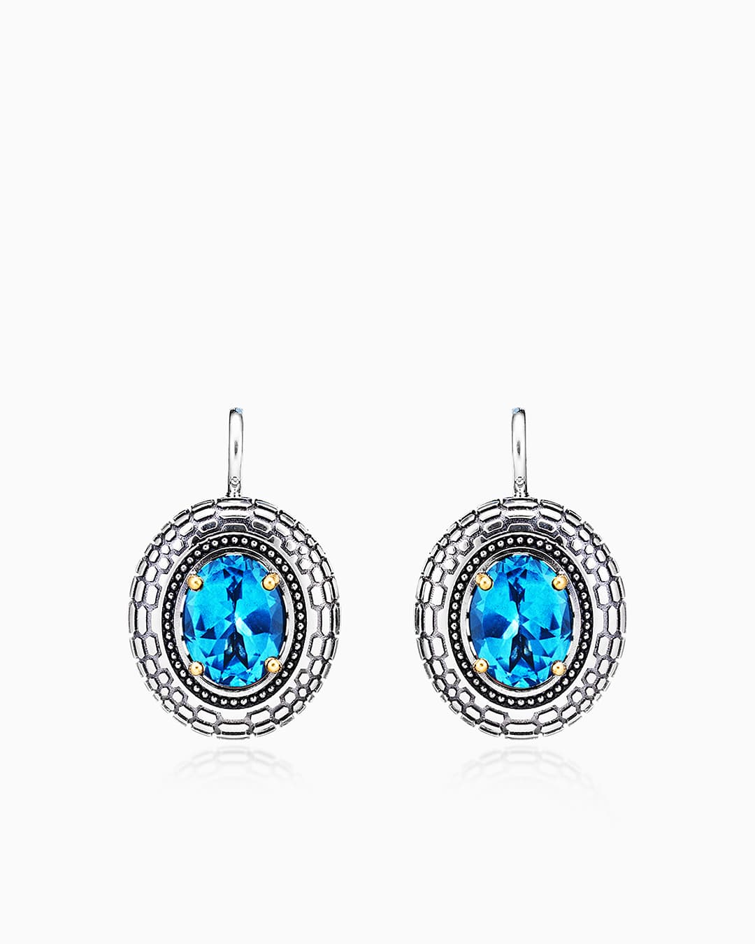 Серьги из серебра 925 с топазами