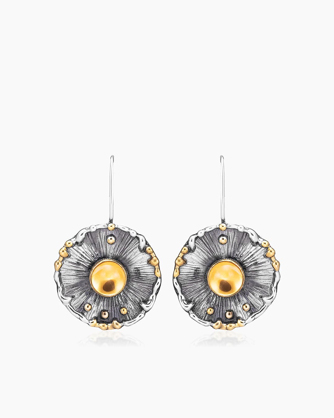 Серьги из серебра 925 с цитринами