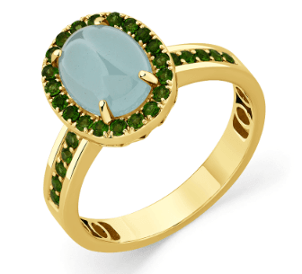 Кольцо из золота 585 с аквамаринами