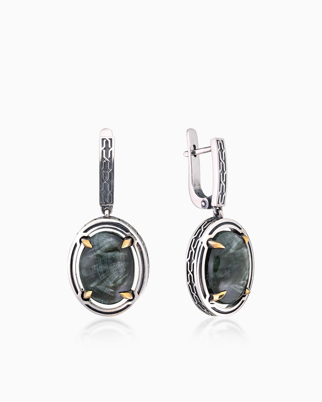 Серьги из серебра 925 с серафинитами