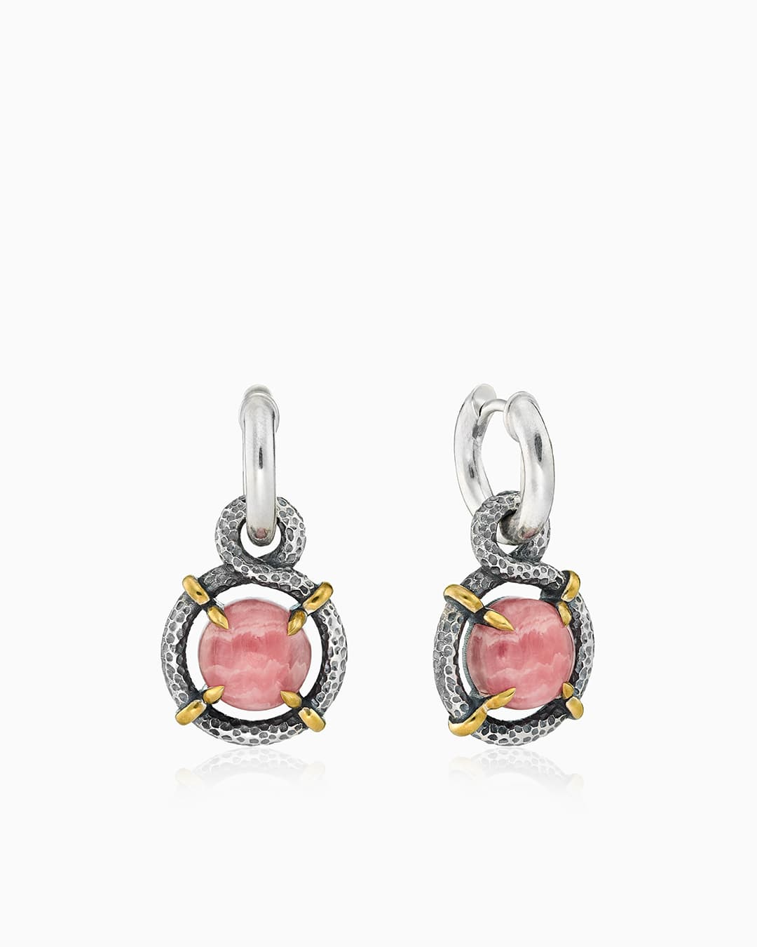 Серьги из серебра 925 с родохрозитами
