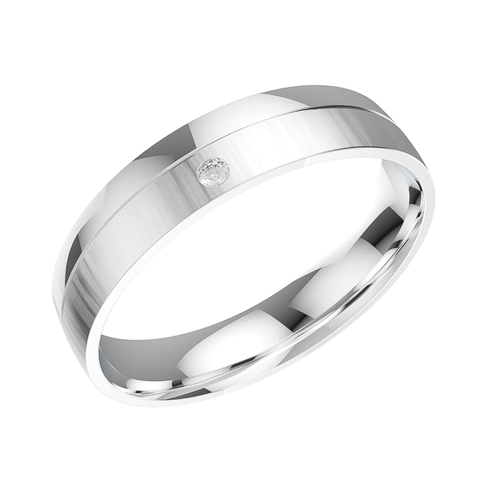 Кольцо обручальное из золота 585 с фианитами