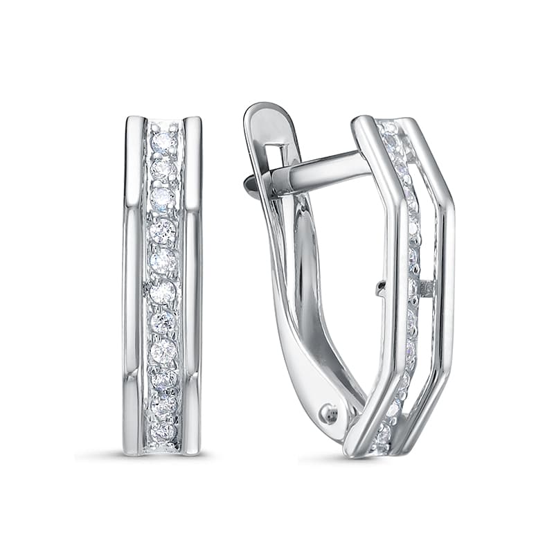 Серьги из золота 585 с фианитами