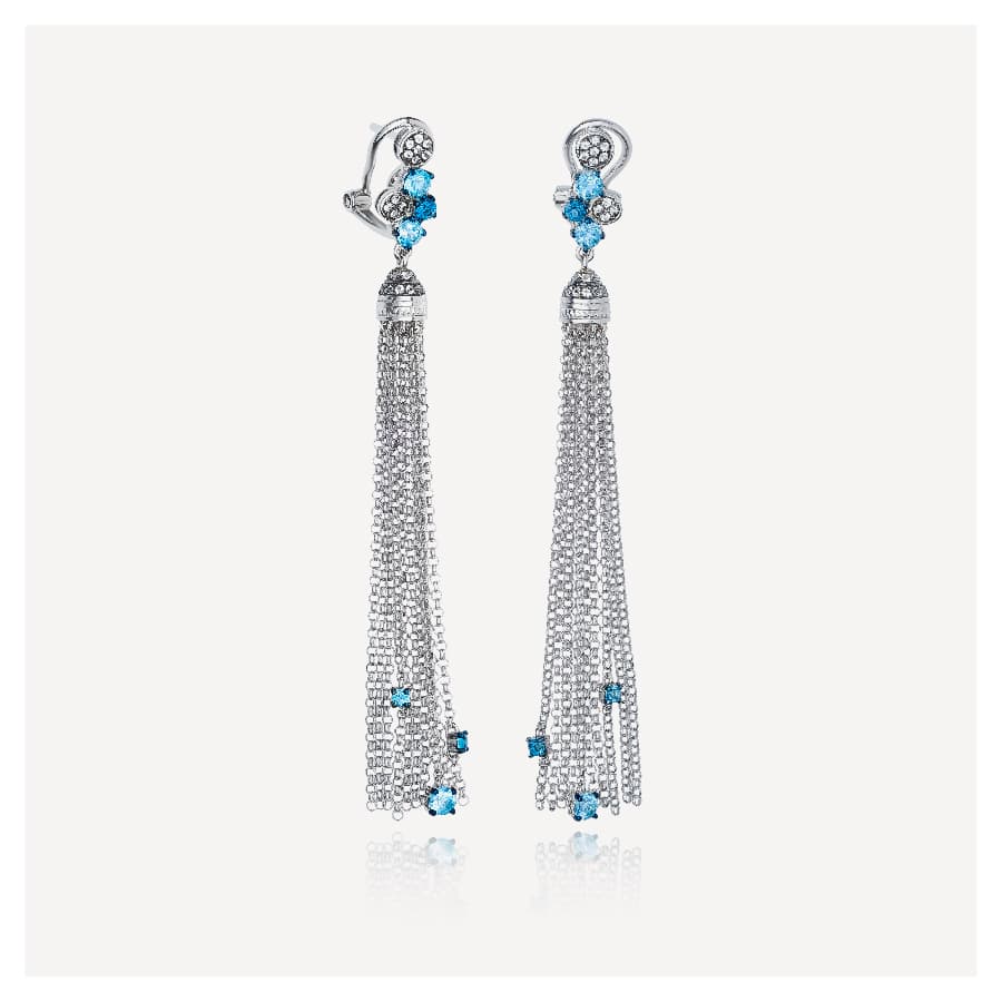 Серьги из серебра 925 с топазом