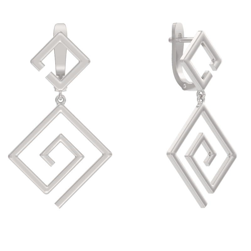 Серьги из серебра без вставки