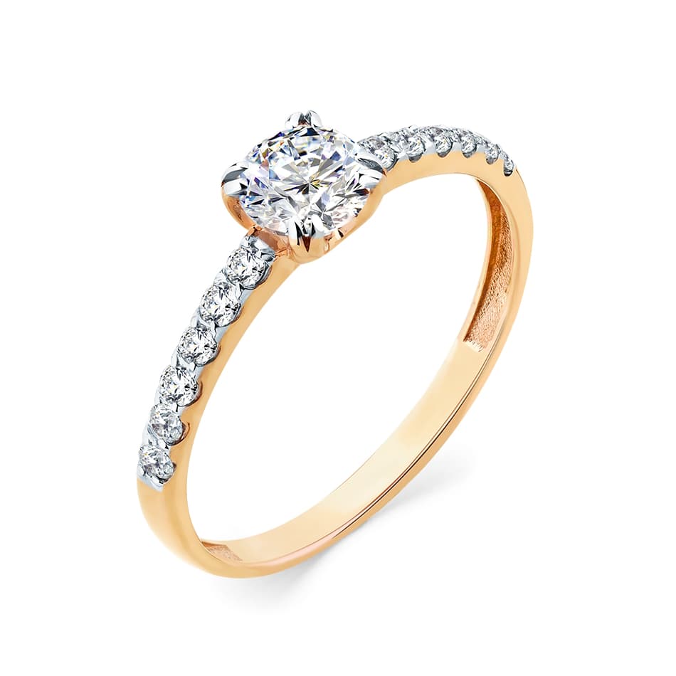 Кольцо из золота 585 с фианитами