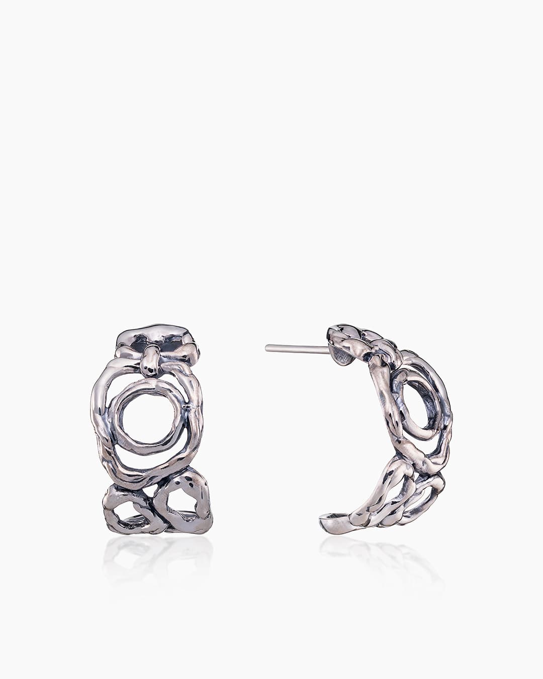 Серьги из серебра 925 с без вставки