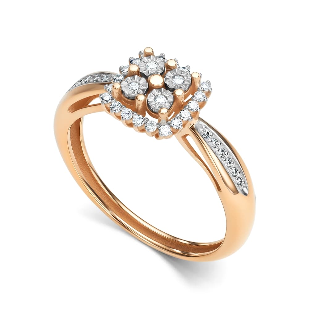 Кольцо из золота 585 с бриллиантами