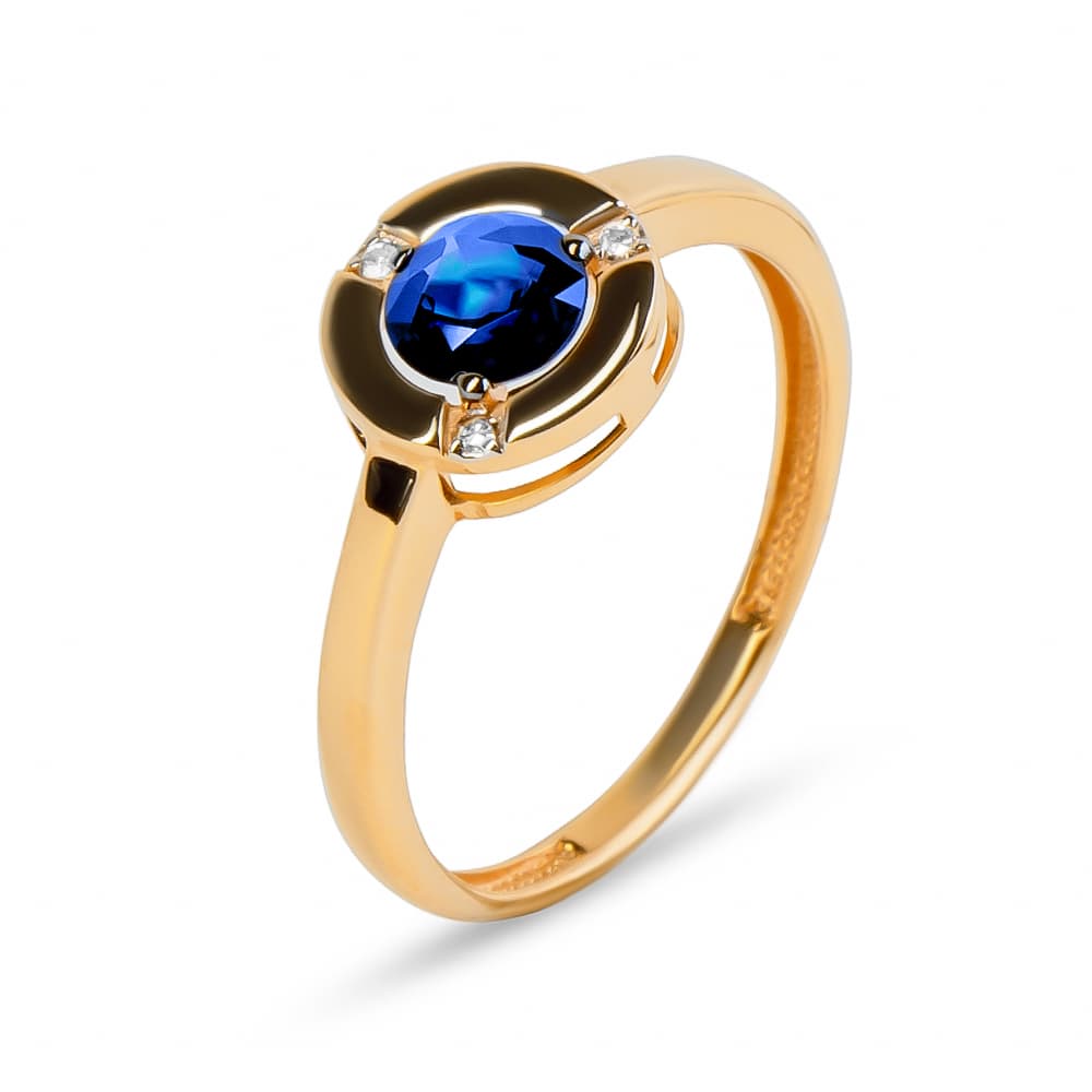 Кольцо из золота 585 с сапфиром