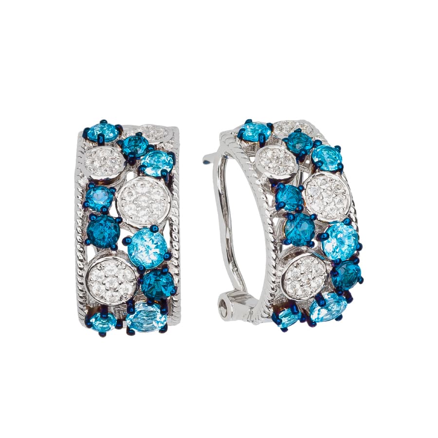 Серьги из серебра 925 с топазами