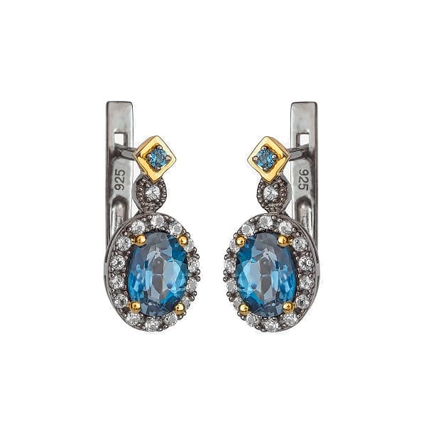 Серьги из серебра 925 с топазами london
