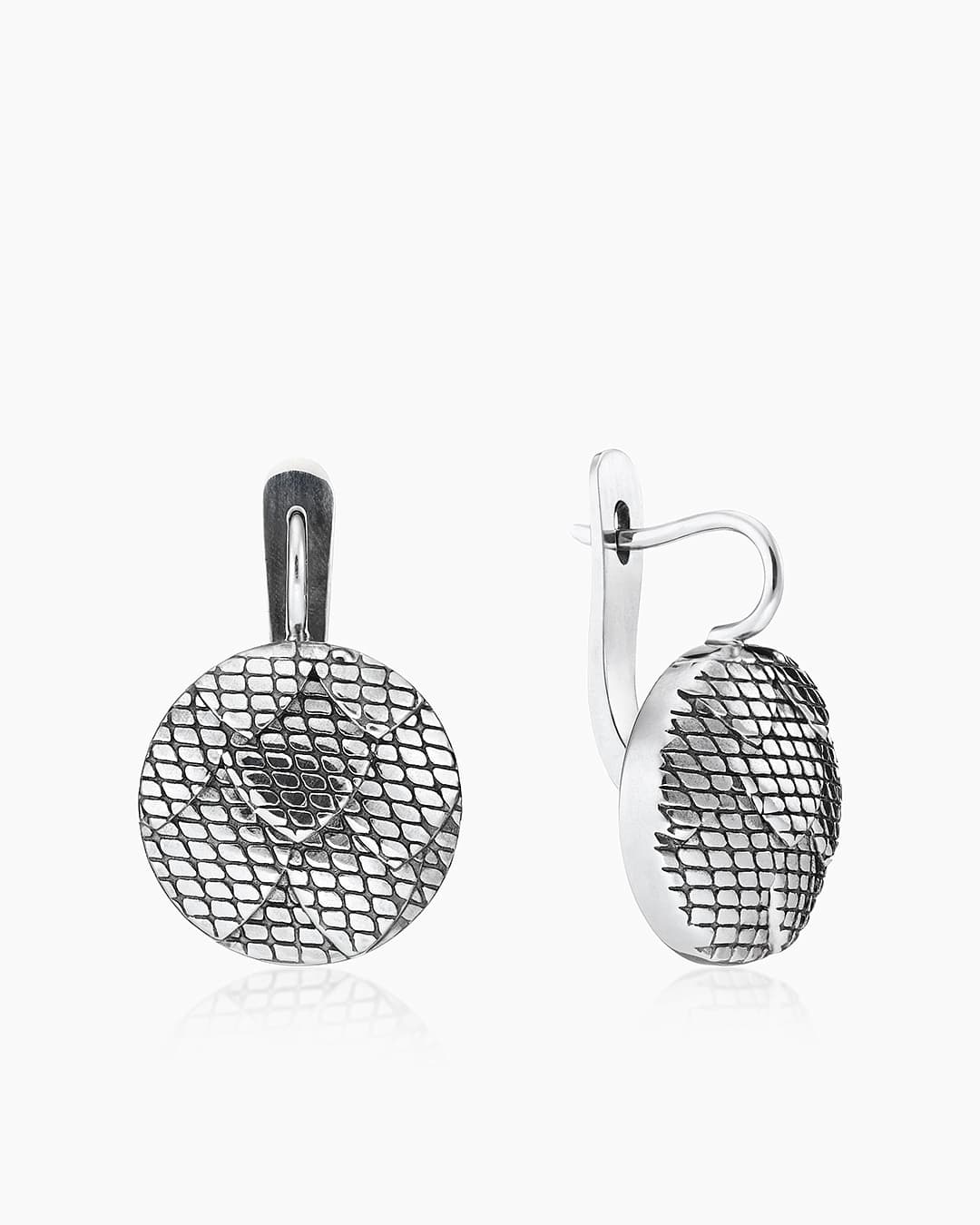 Серьги из серебра 925 с без вставки