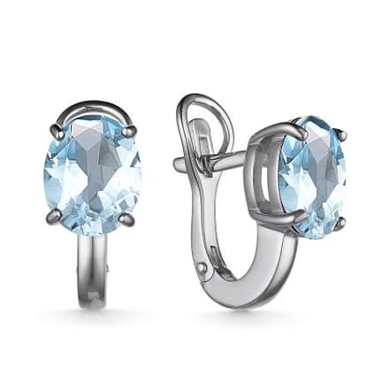 Серьги из серебра 925 с топазами sky blue