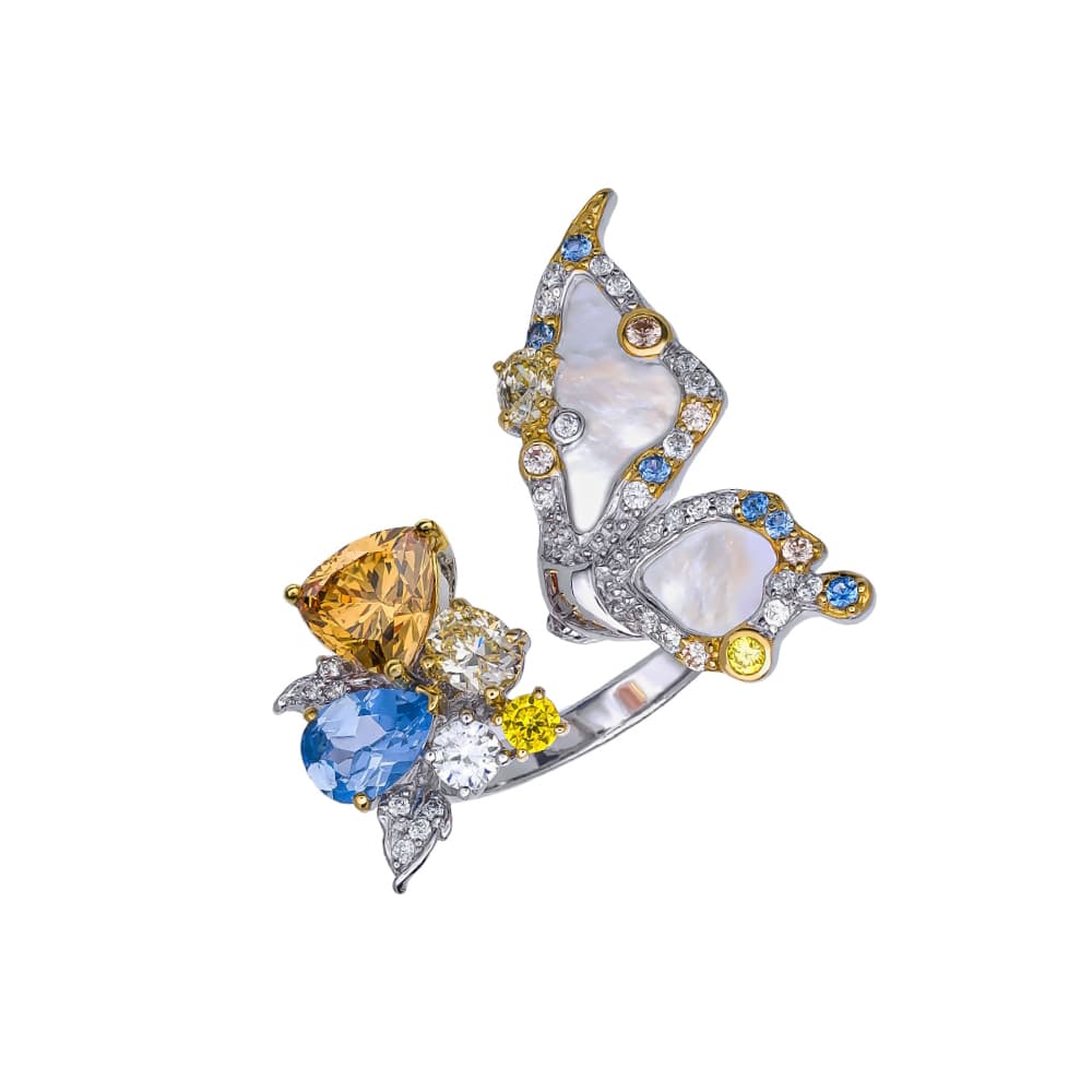 Кольцо из серебра 925 с перламутром